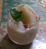 手作り桃のムース